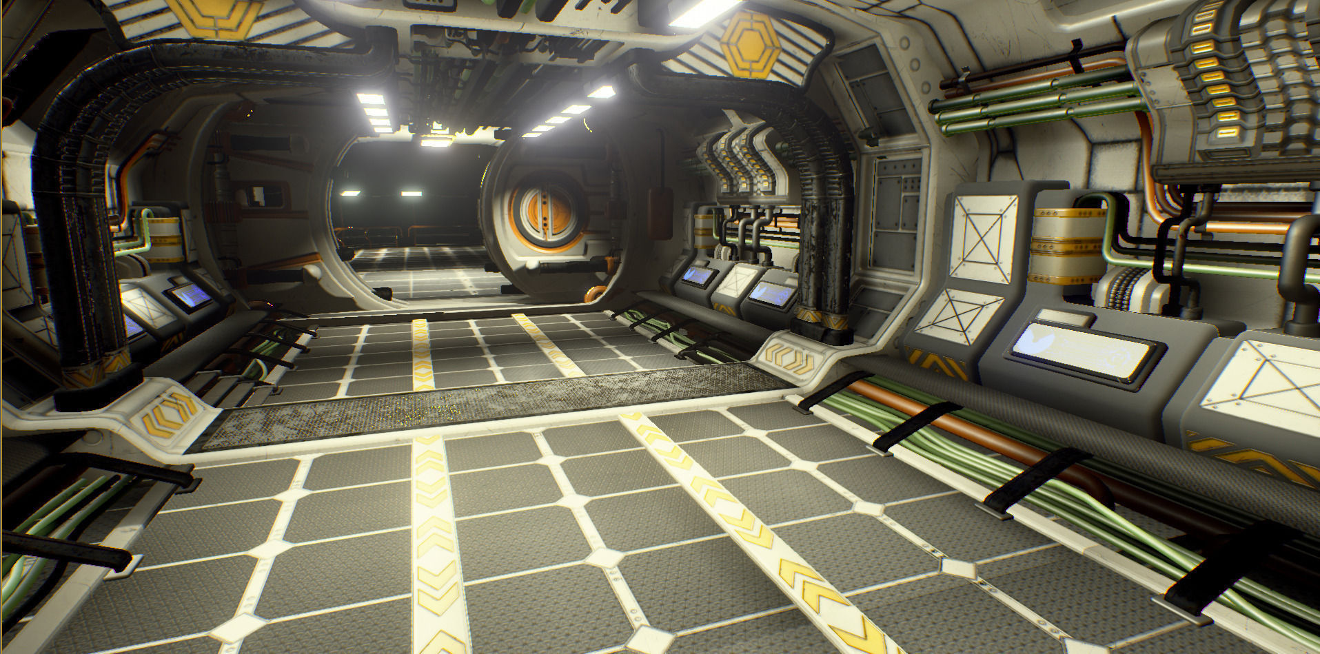 Sci Fi Corridor BIG Low-poly 3D model_11