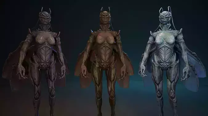 Insect girl Low-poly 3D model Insect girl Low-poly 3D model