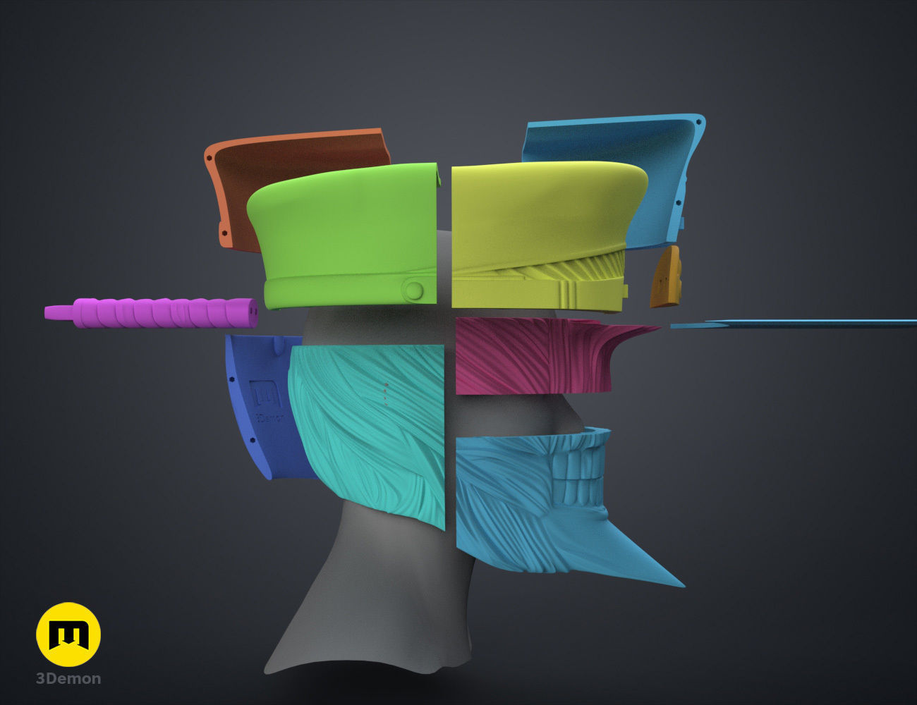 Katana Man Helmet - Chainsaw Man 3D print model_8