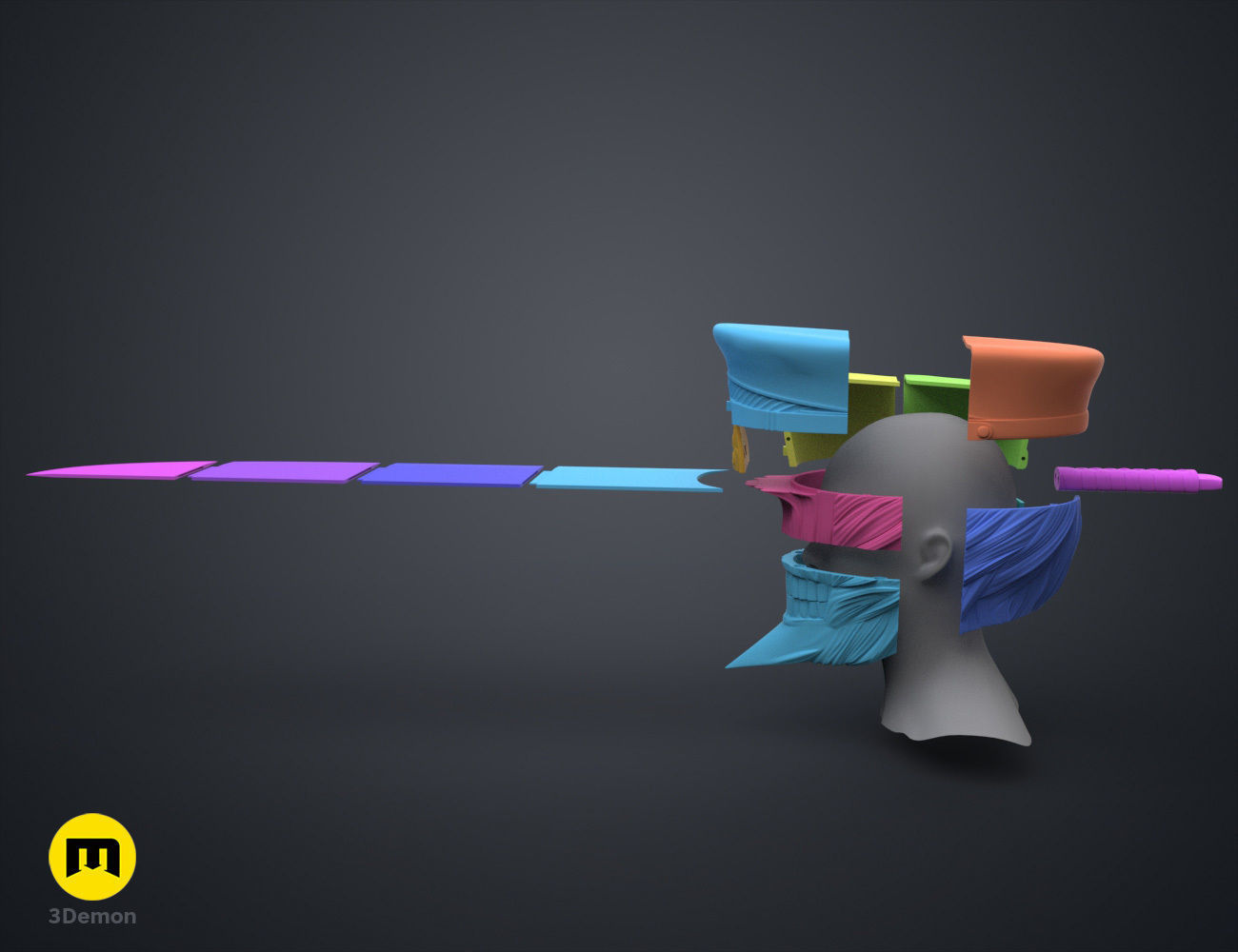 Katana Man Helmet - Chainsaw Man 3D print model_11