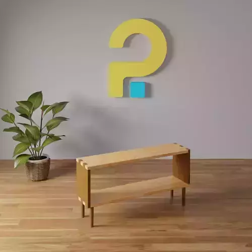 Wooden TV Table 3D Model 3D model