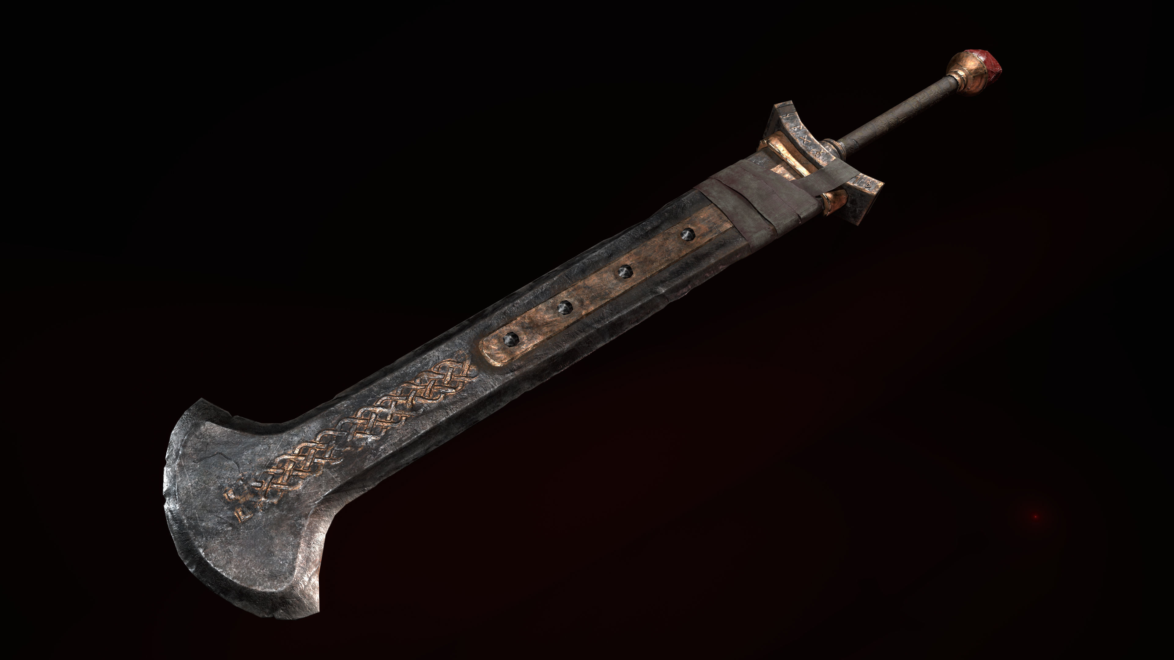 Great viking sword Great viking war hammer Medieval weapon pack Low-poly 3D model_4