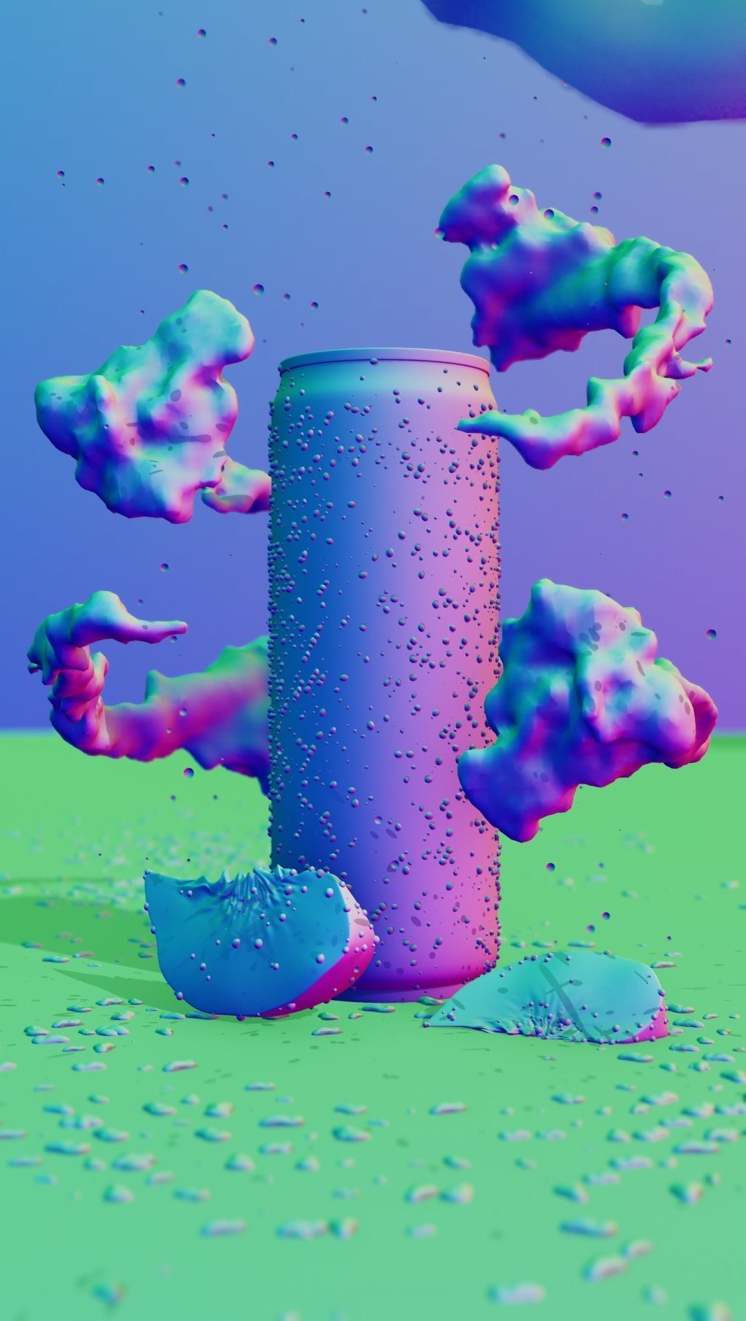 Celsius Peach Mango Can Product Animation Scene 3D model_5