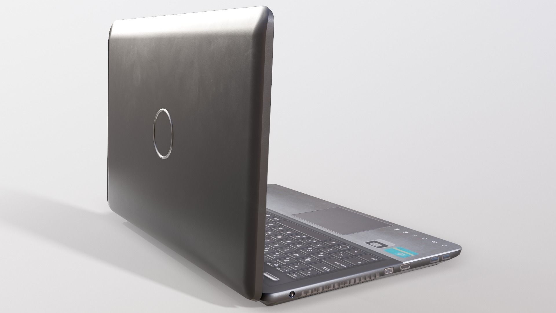 Laptop Low-poly 3D model_2