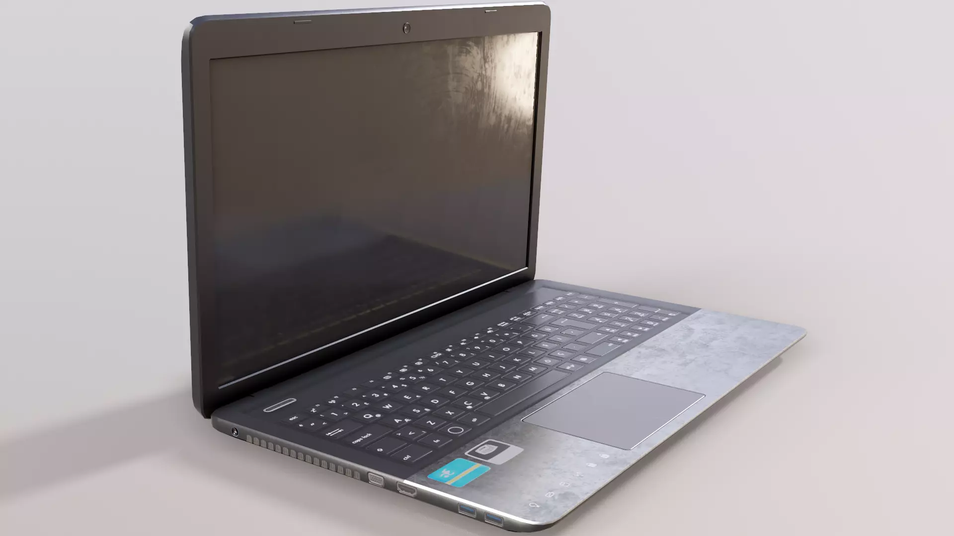 Laptop Low-poly 3D model_0