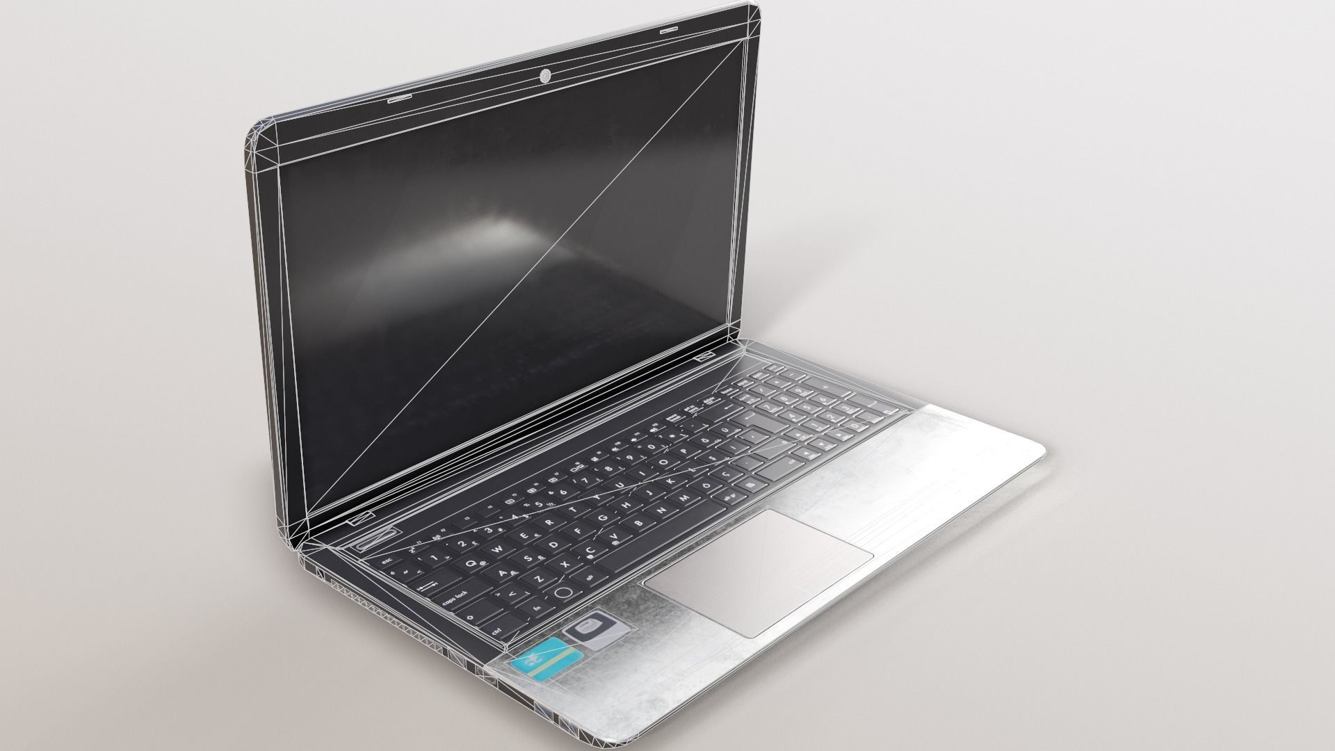 Laptop Low-poly 3D model_3