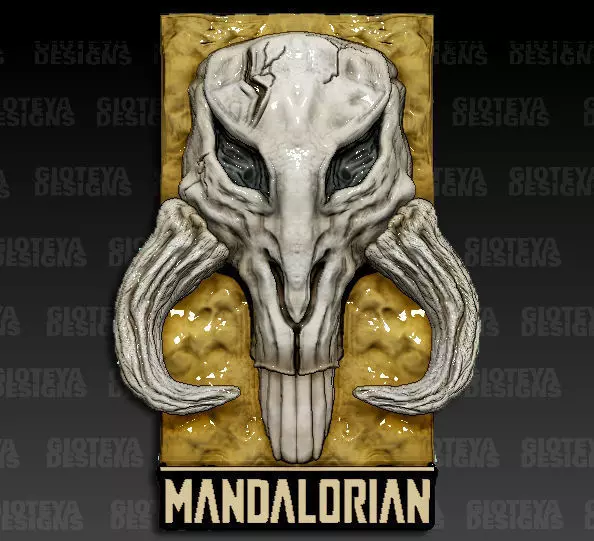 Mandalorian Mythosaur Skull 3D model_0