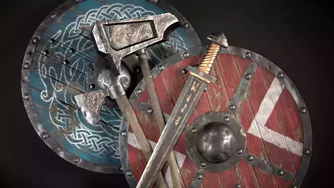 Great viking war hammer Viking axe Viking sword Viking Shields 