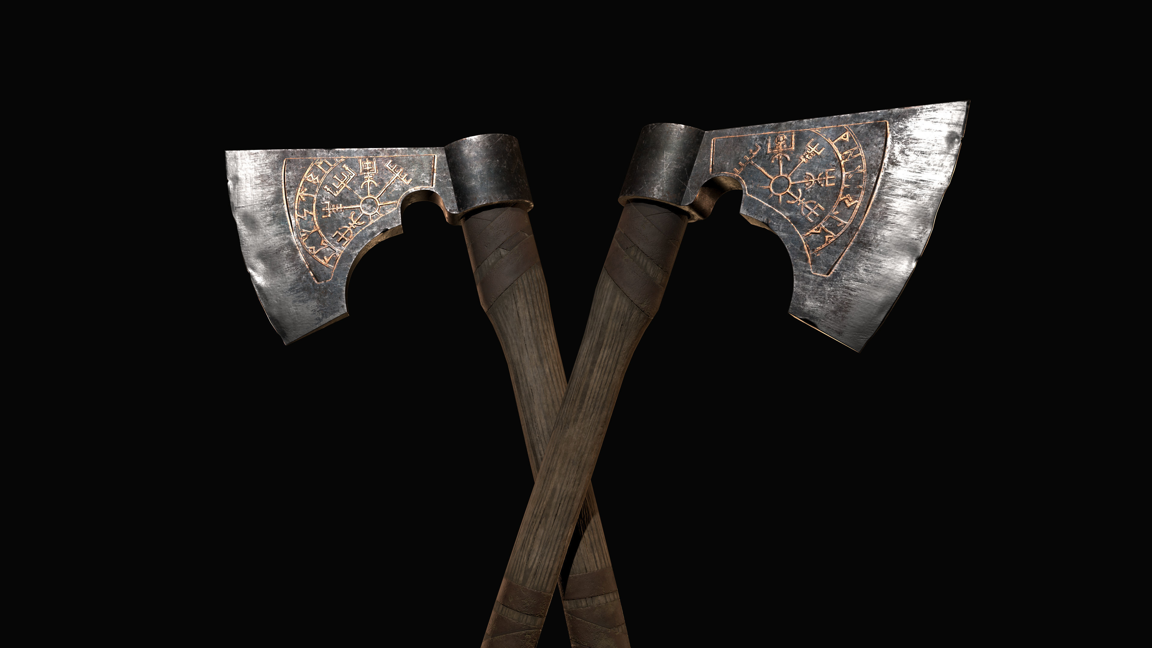 Great viking war hammer Viking axe Viking sword Viking Shields  Low-poly 3D model_19