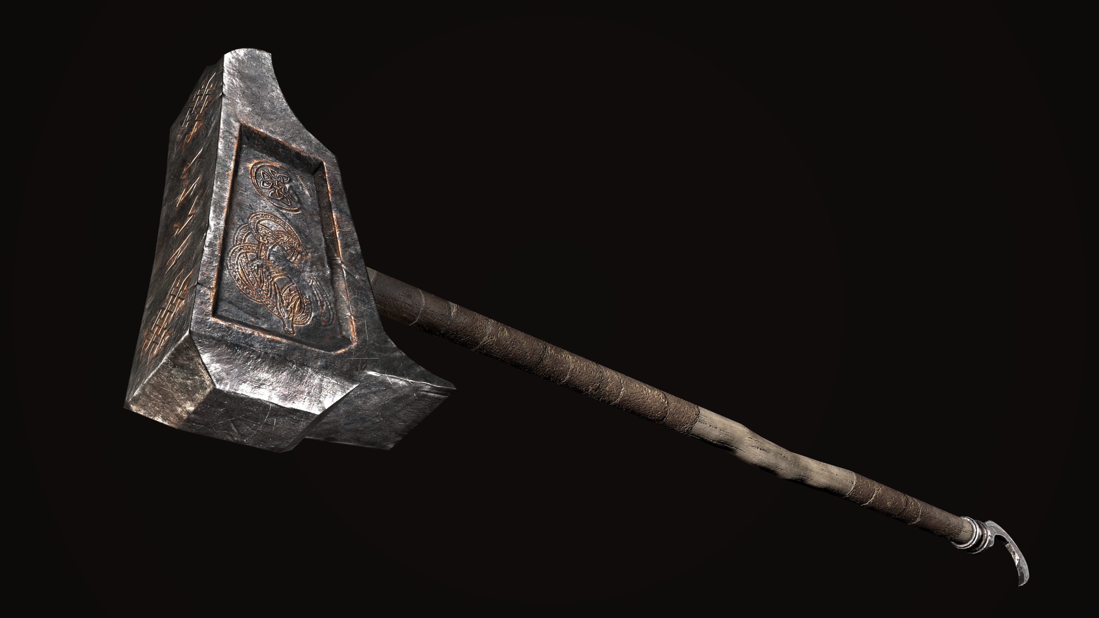 Great viking war hammer Viking axe Viking sword Viking Shields  Low-poly 3D model_7
