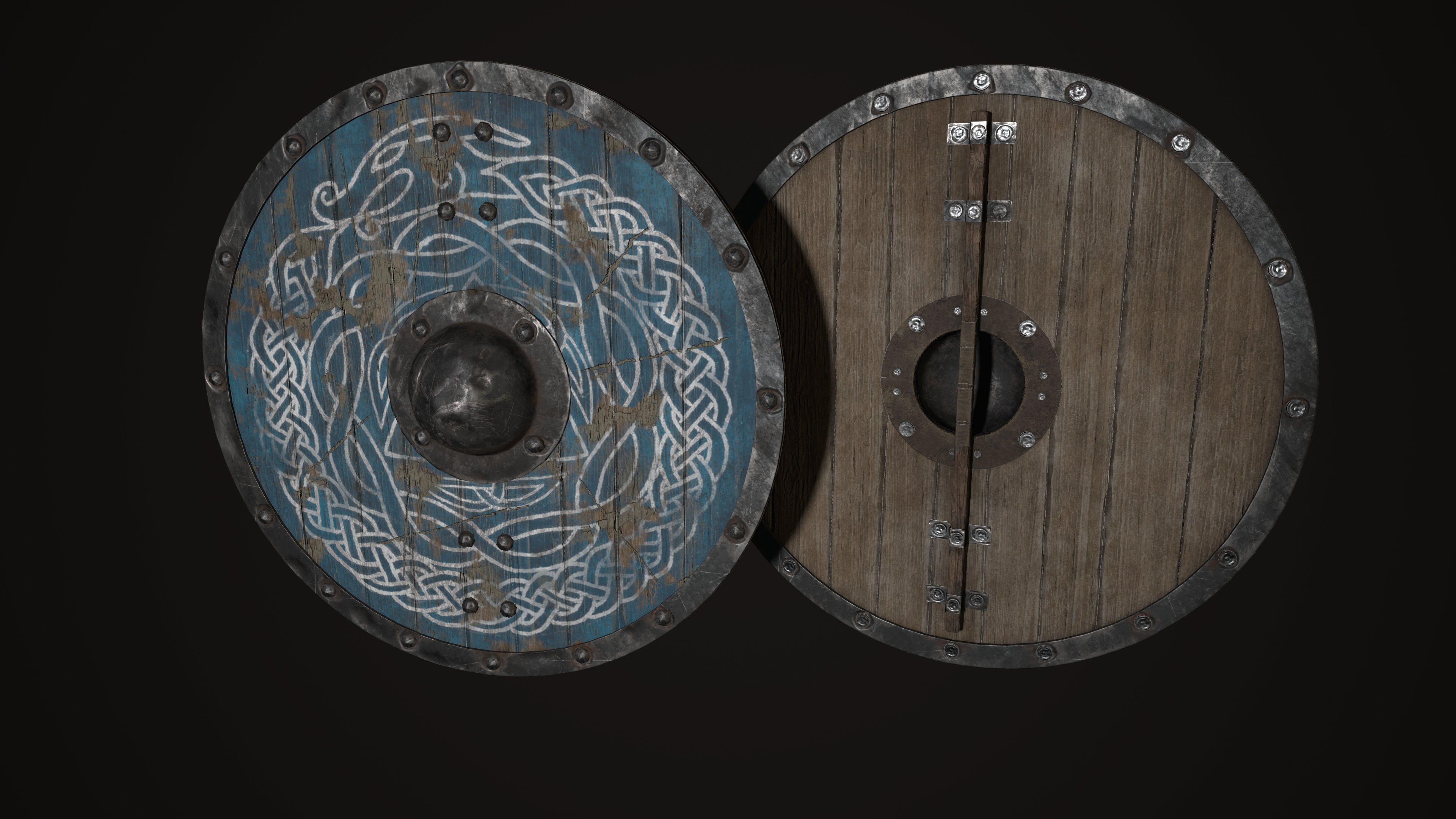 Great viking war hammer Viking axe Viking sword Viking Shields  Low-poly 3D model_24