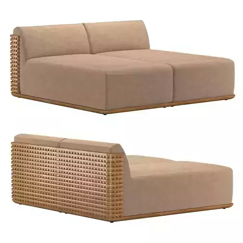 TRELICA TEAK MODULAR DAYBED 3D model