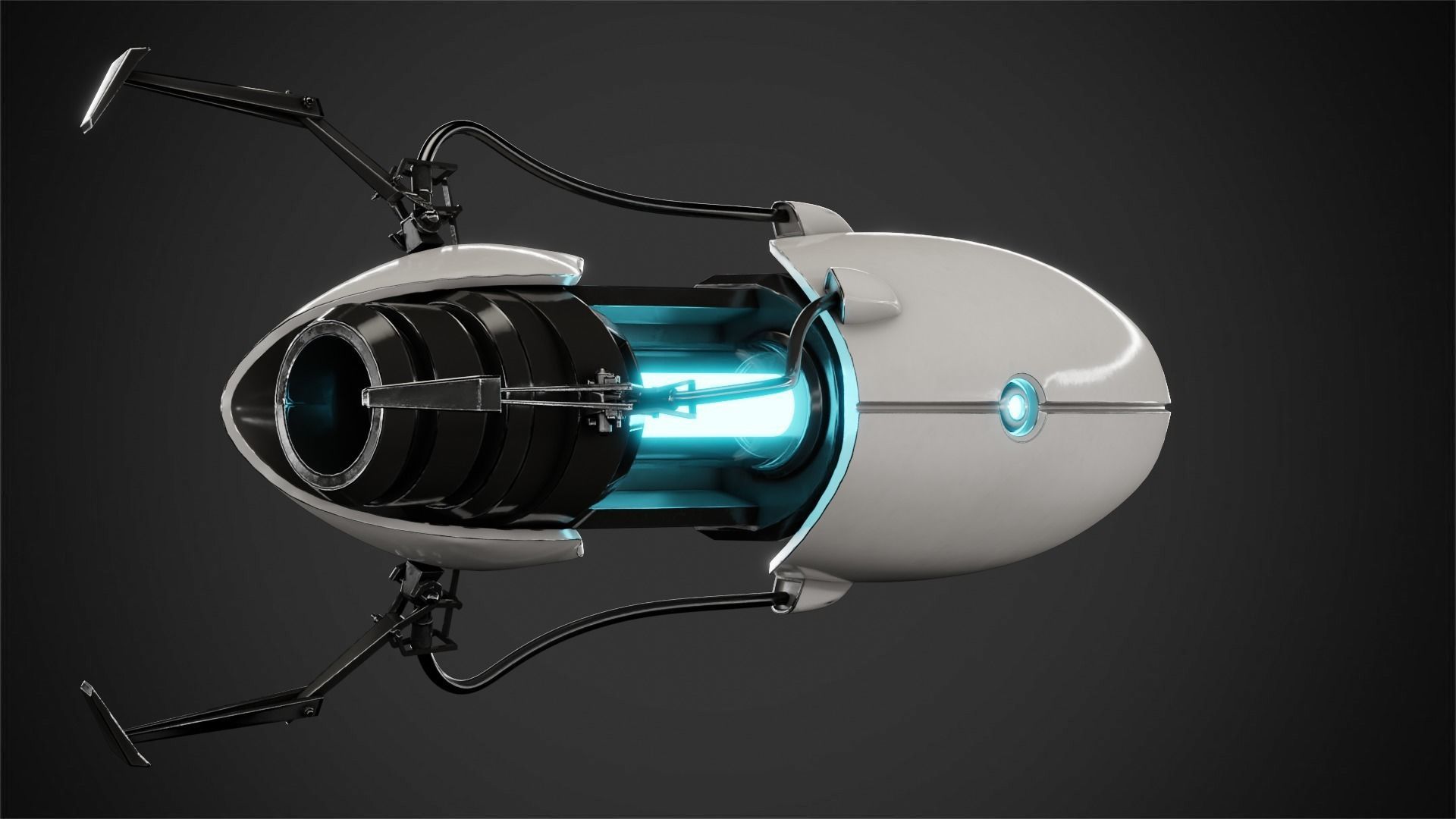 Handheld Portal Gun Device for Cosplay 3D print model_3