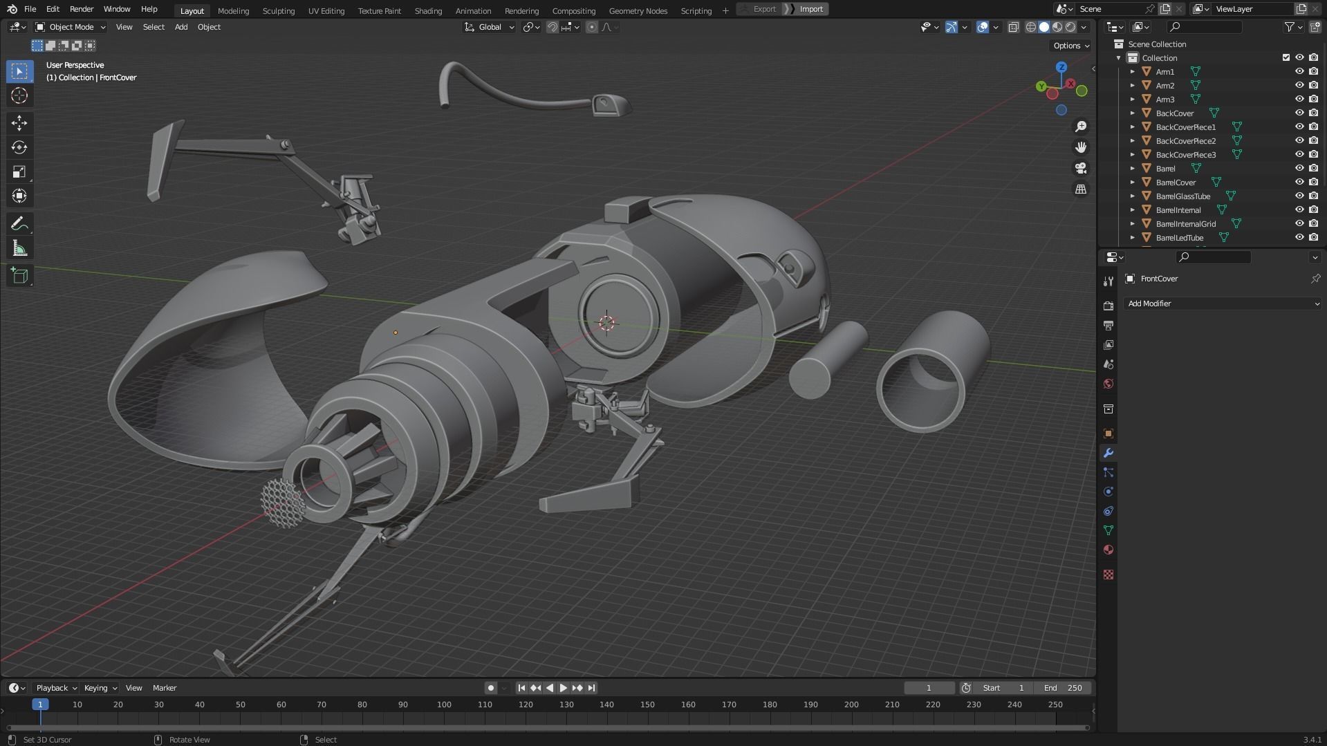 Handheld Portal Gun Device for Cosplay 3D print model_10