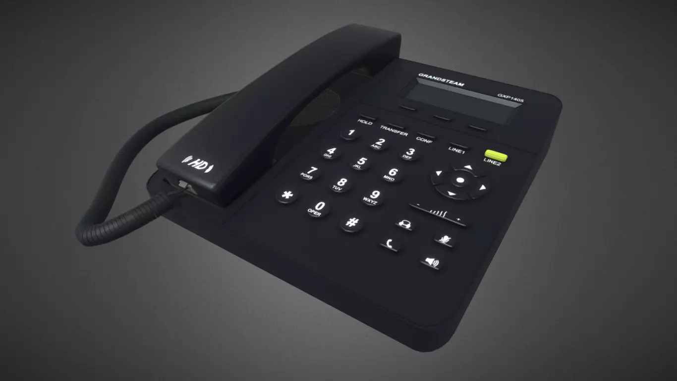 Landline phone Free low-poly 3D model_0