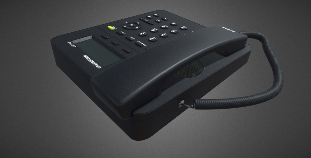 Landline phone Free low-poly 3D model_2