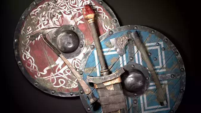 Viking axe Viking war hammer Great viking sword Viking shields