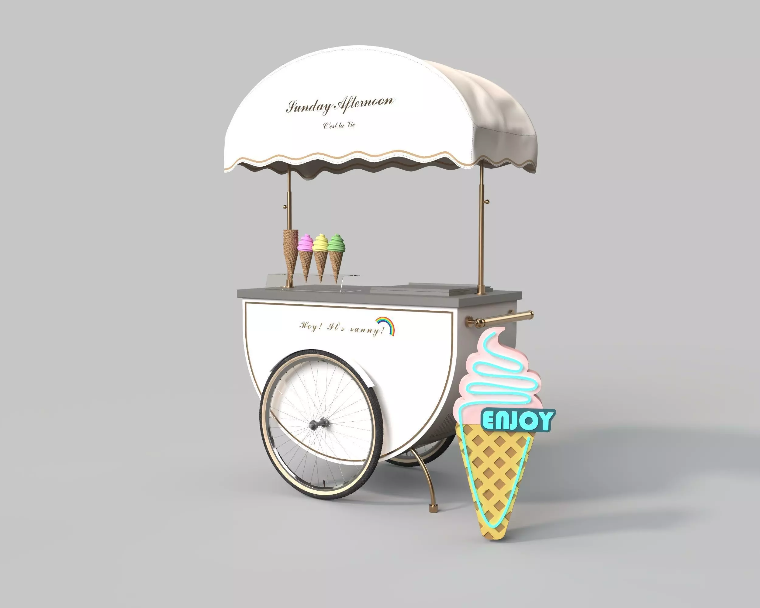 selling cart 3D model