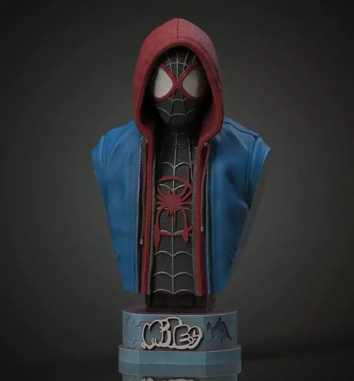 Spider-Man Miles Morales - Statue 3D BUST print model 3D print model
