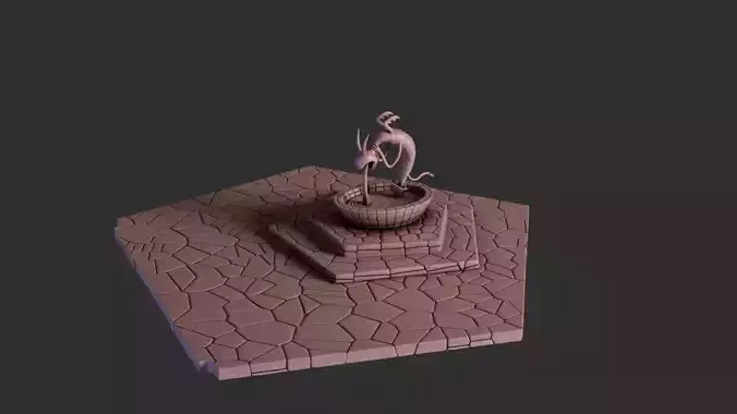 Square and Fountain - Halloween Town Project 3D Print Model 3D print model