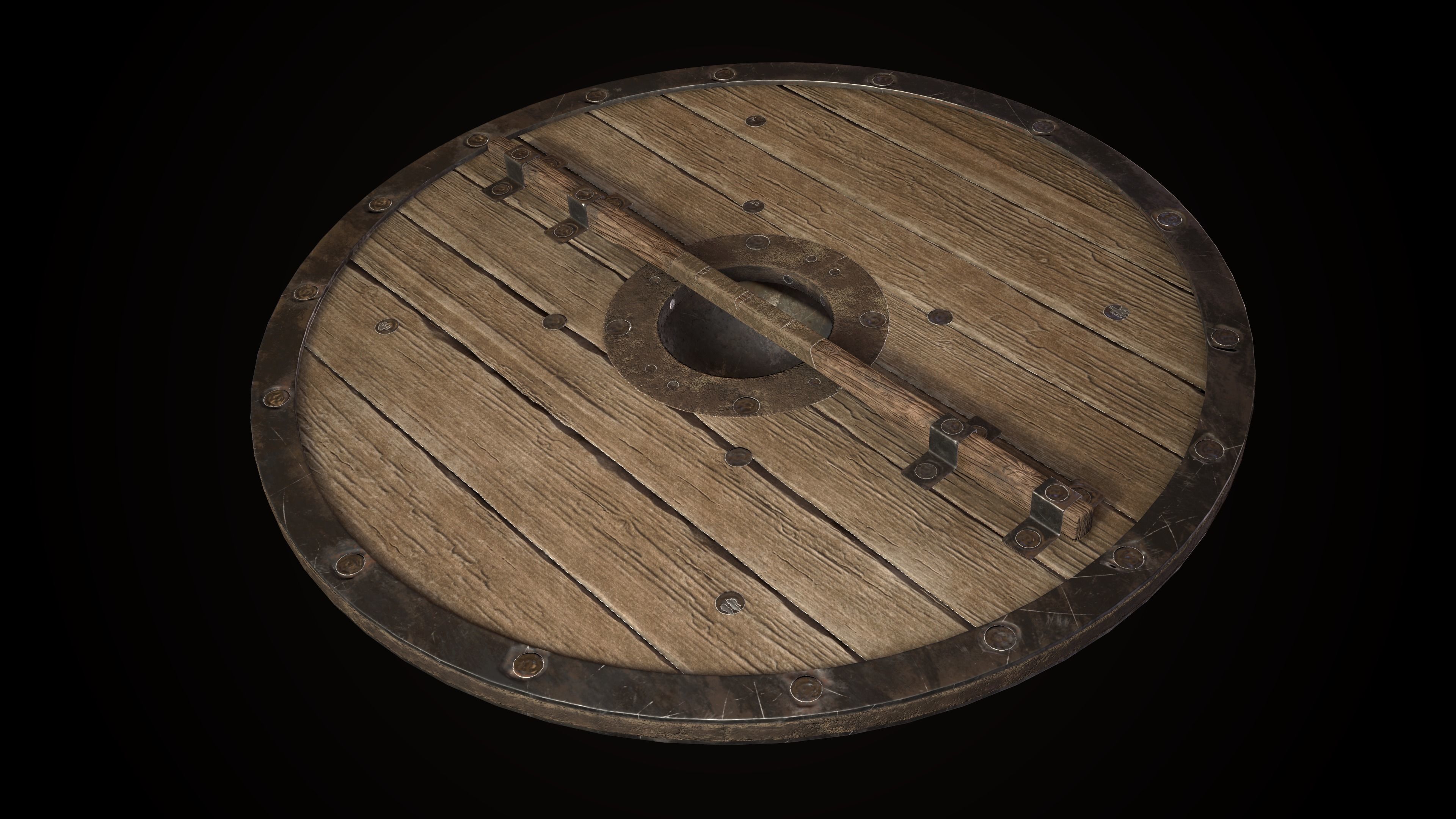 Viking Sword Axe War hammer Great sword Great war hammer Shields Low-poly 3D model_42