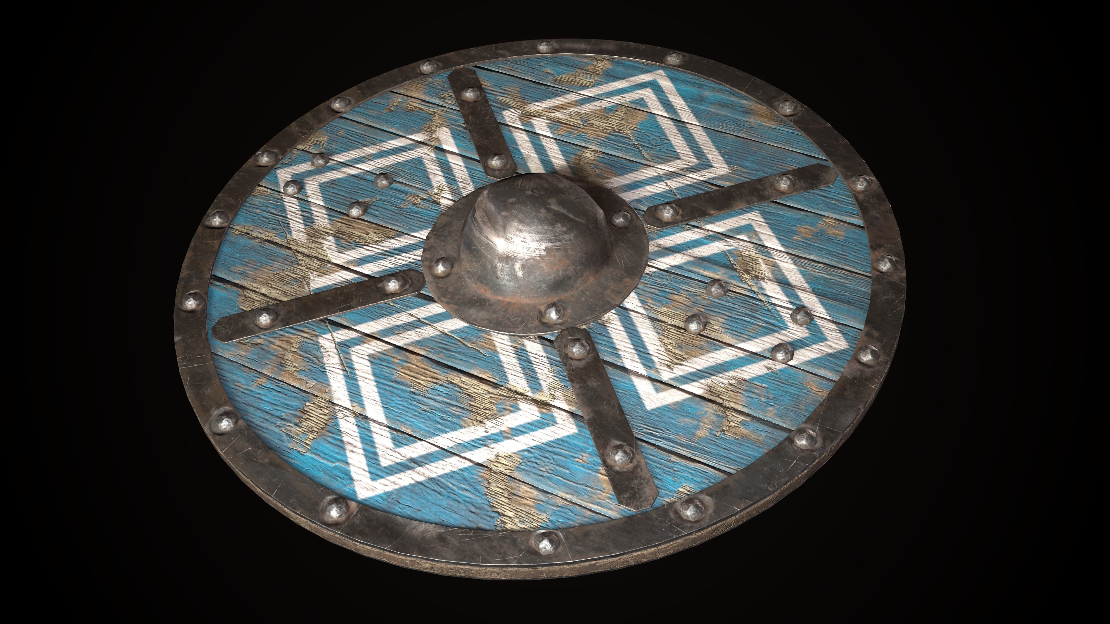 Viking Sword Axe War hammer Great sword Great war hammer Shields Low-poly 3D model_41