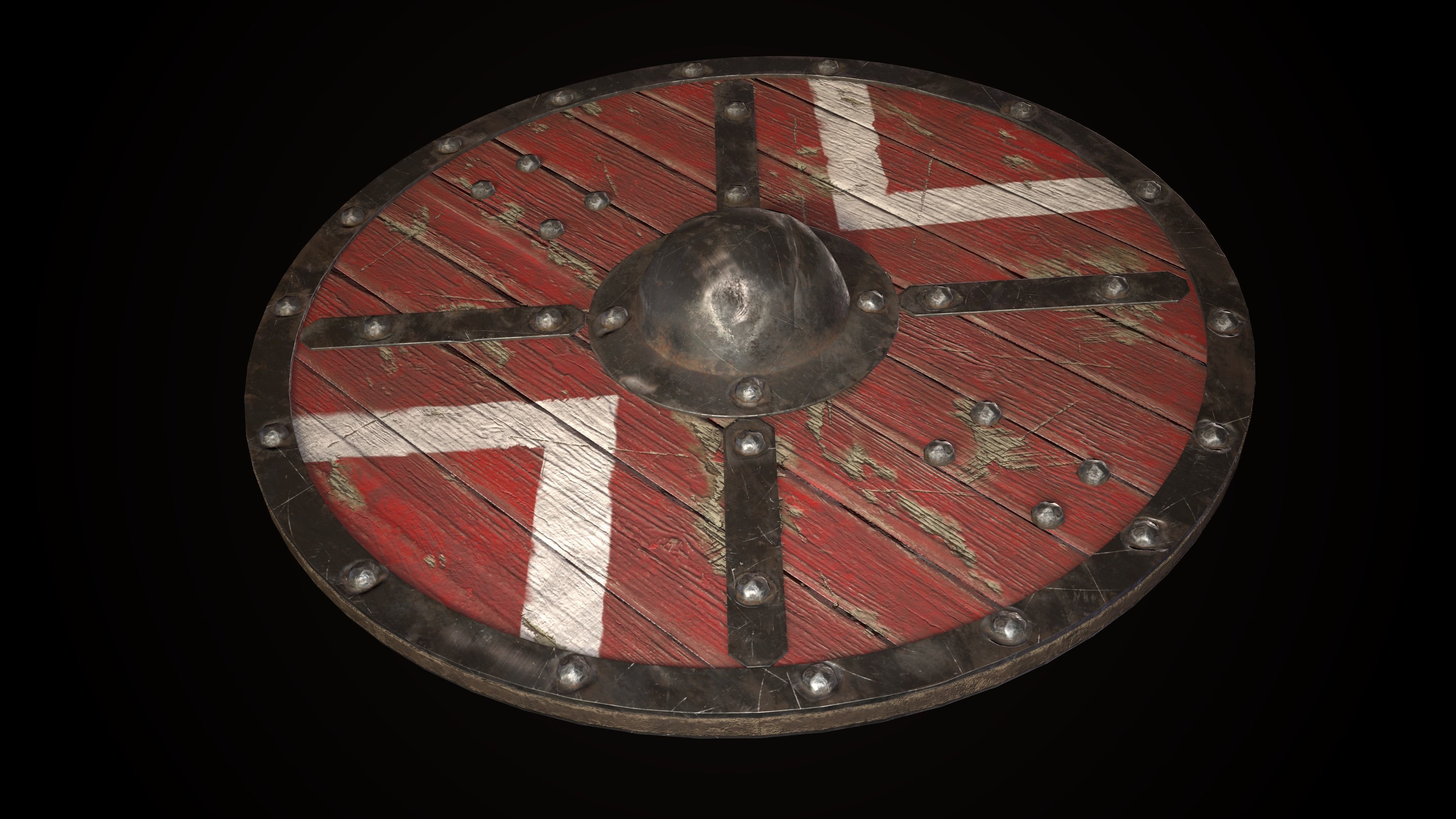 Viking Sword Axe War hammer Great sword Great war hammer Shields Low-poly 3D model_38