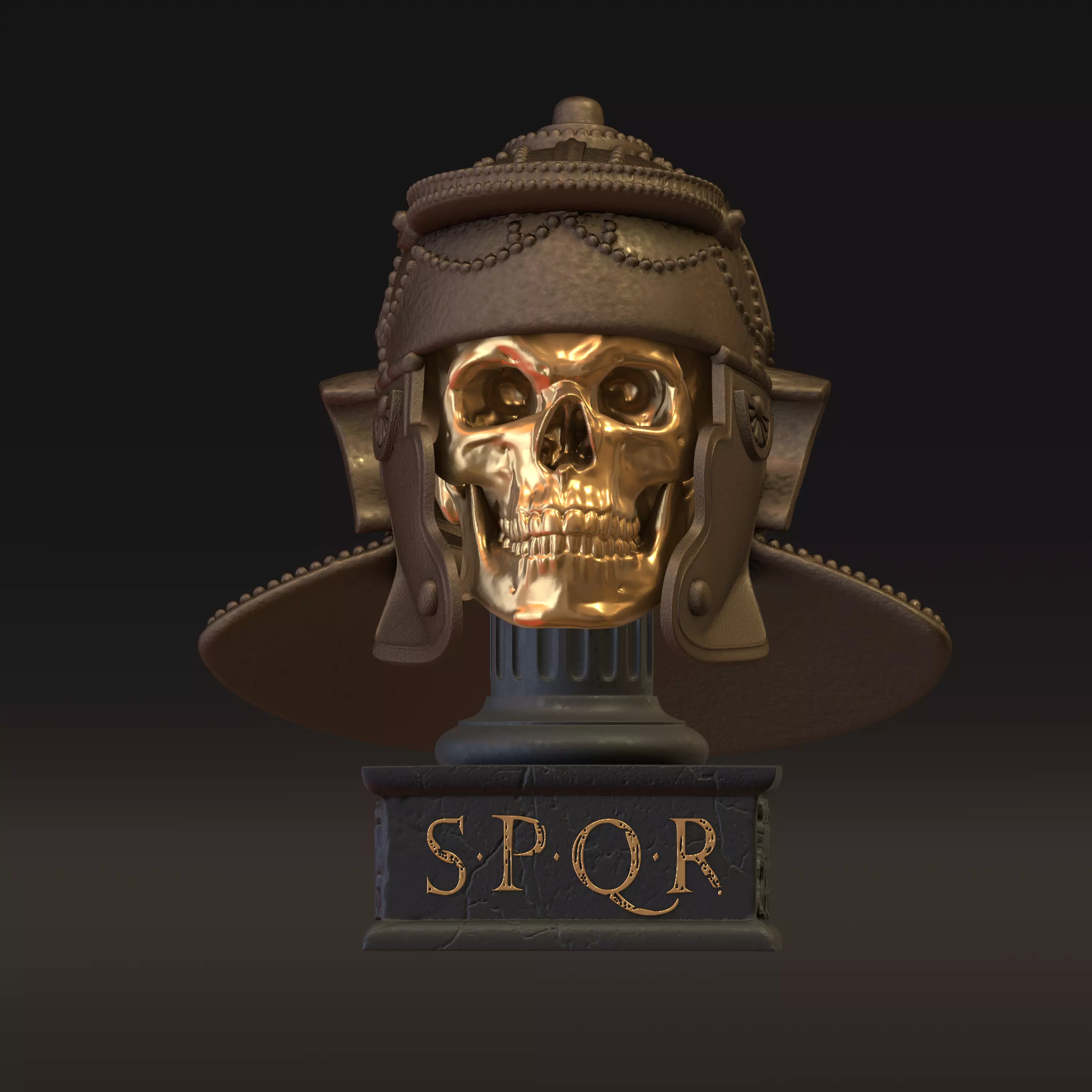 Ancient Roman Helmet Skull Home Decor 3D print model_0