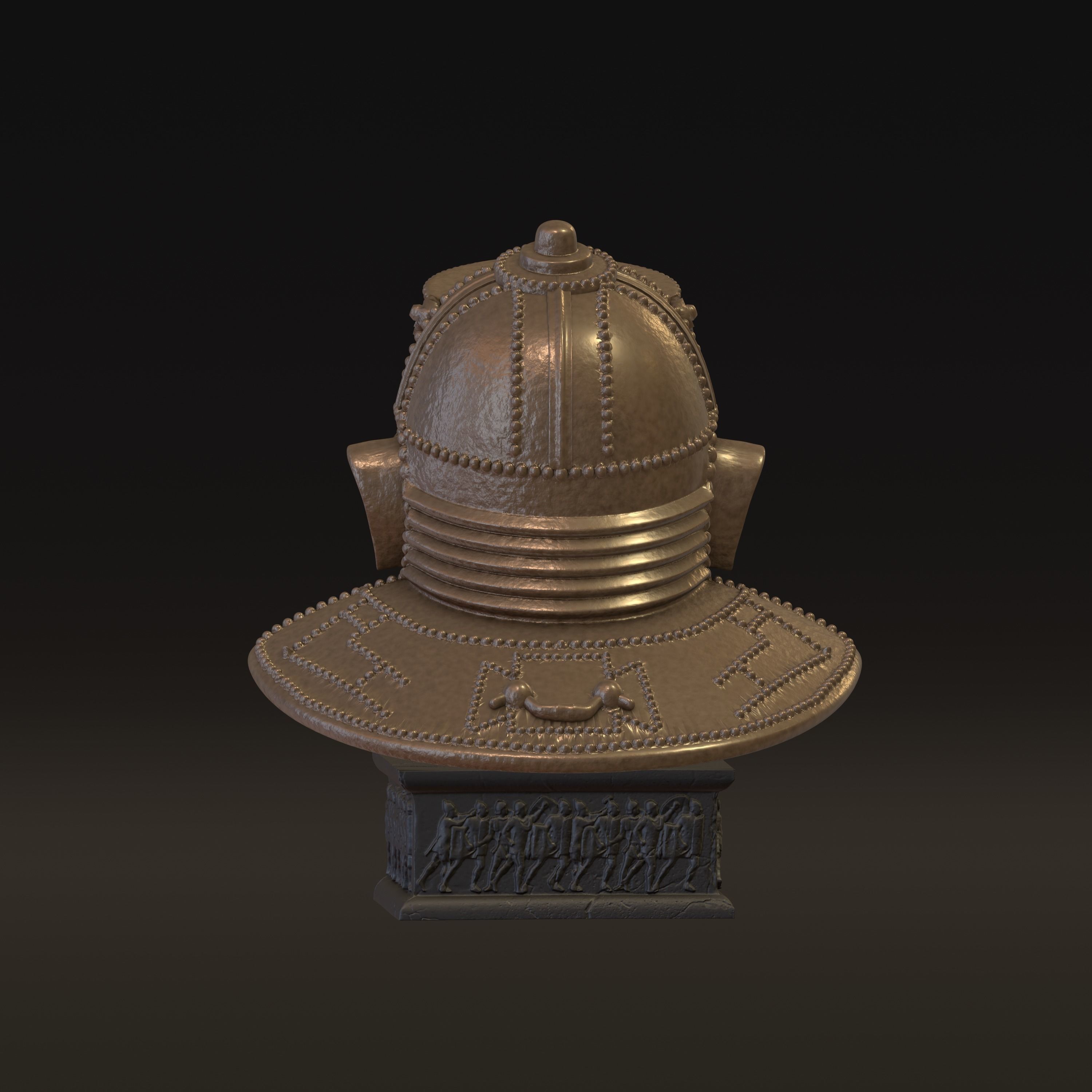 Ancient Roman Helmet Skull Home Decor 3D print model_6
