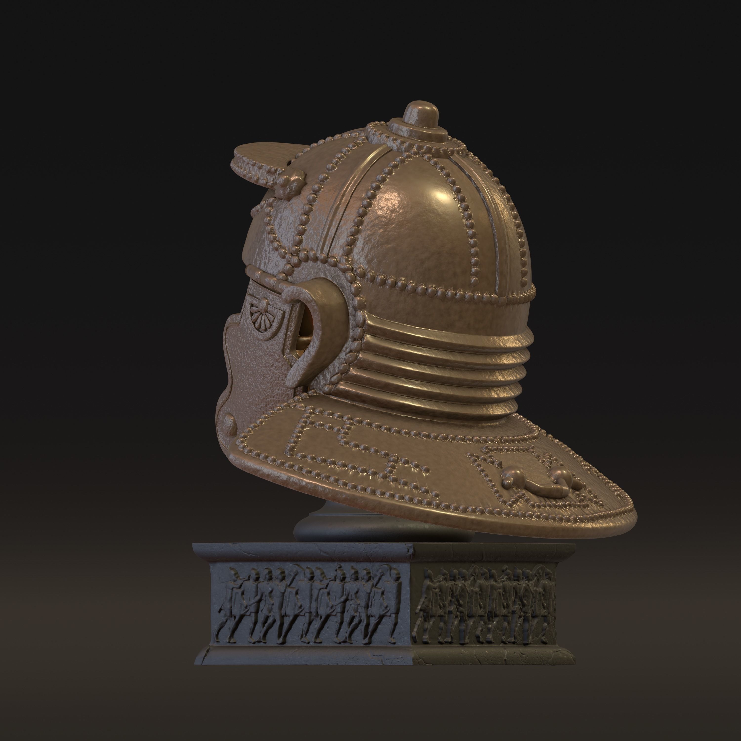 Ancient Roman Helmet Skull Home Decor 3D print model_3