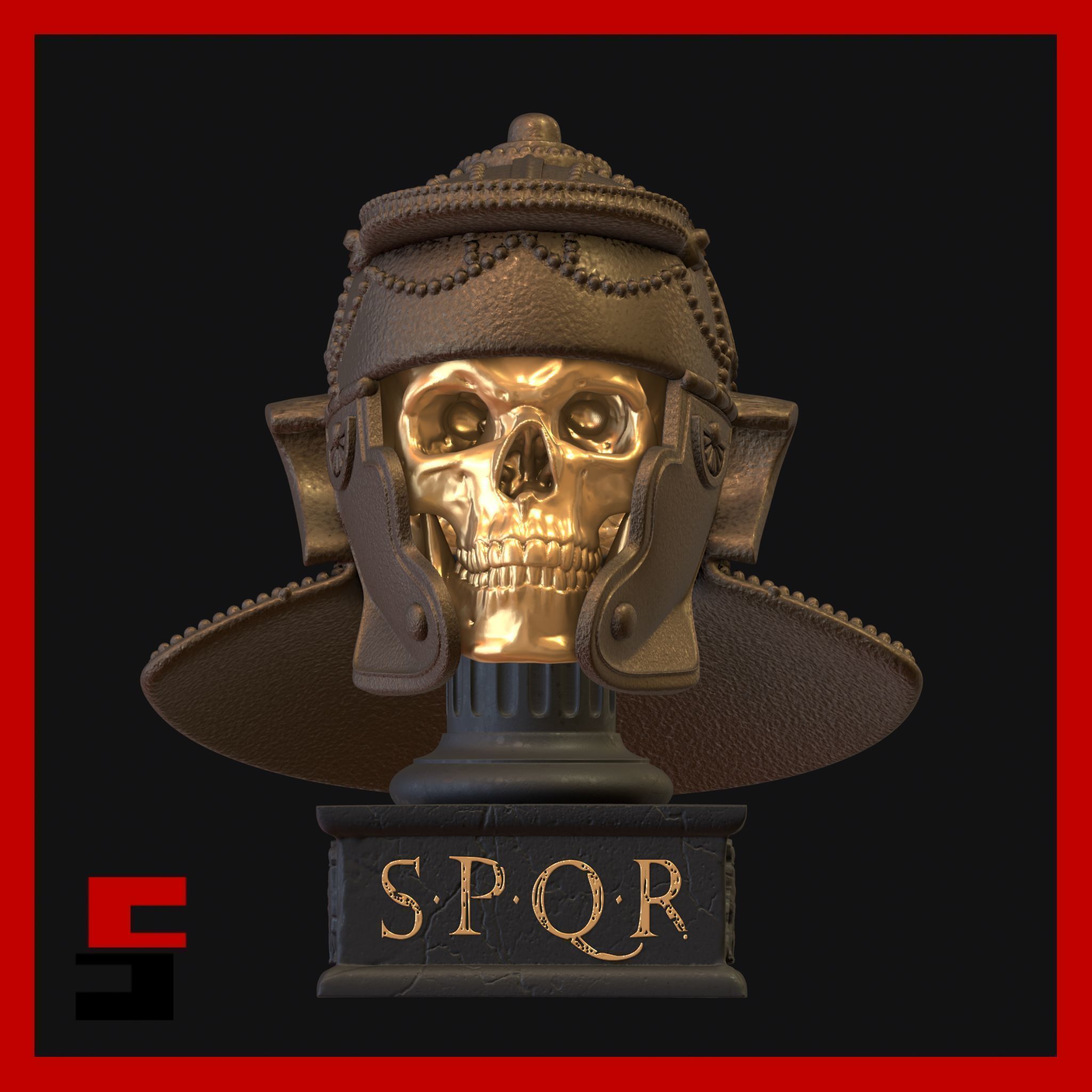 Ancient Roman Helmet Skull Home Decor 3D print model_2