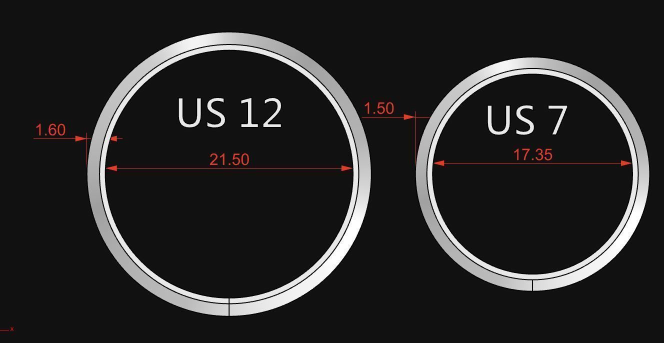 Wedding Rings For Man and Woman 3D print model_7