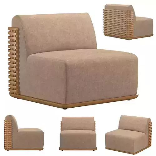 TRELICA TEAK LOUNGE CHAIR 3D model