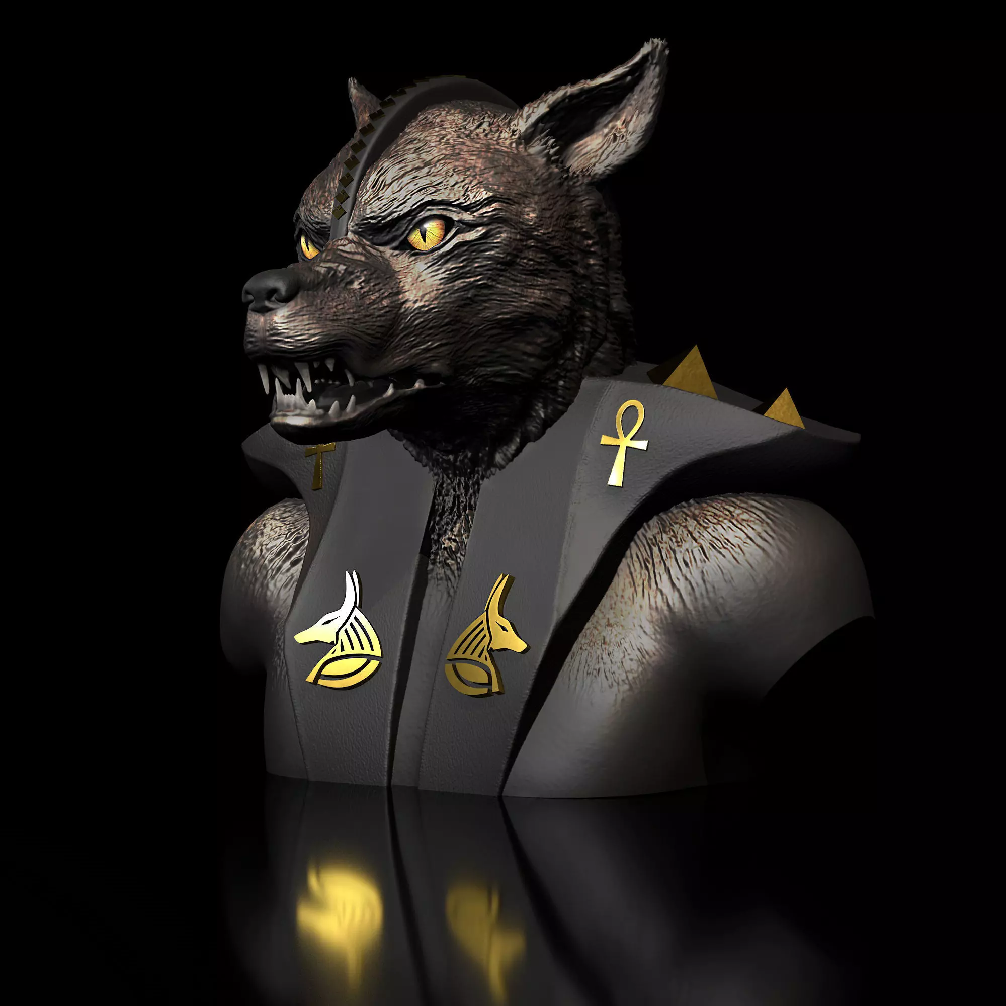 Wolf Hound - Anubis-Bust 3D print model