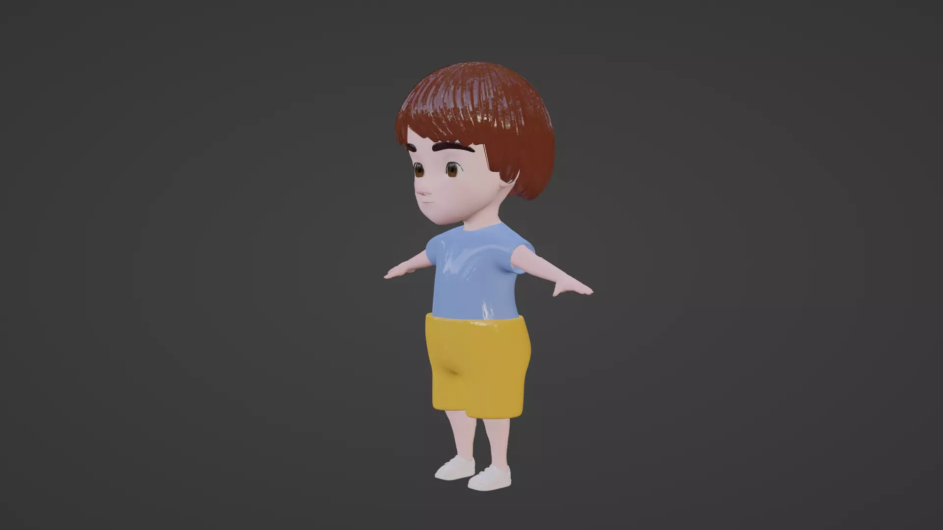 Cute boy character rigged fully 3D model_0