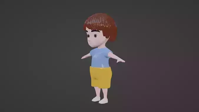 Cute boy character rigged fully