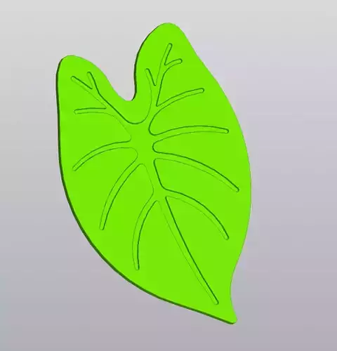 Caladium leaf cup coaster 3D print model