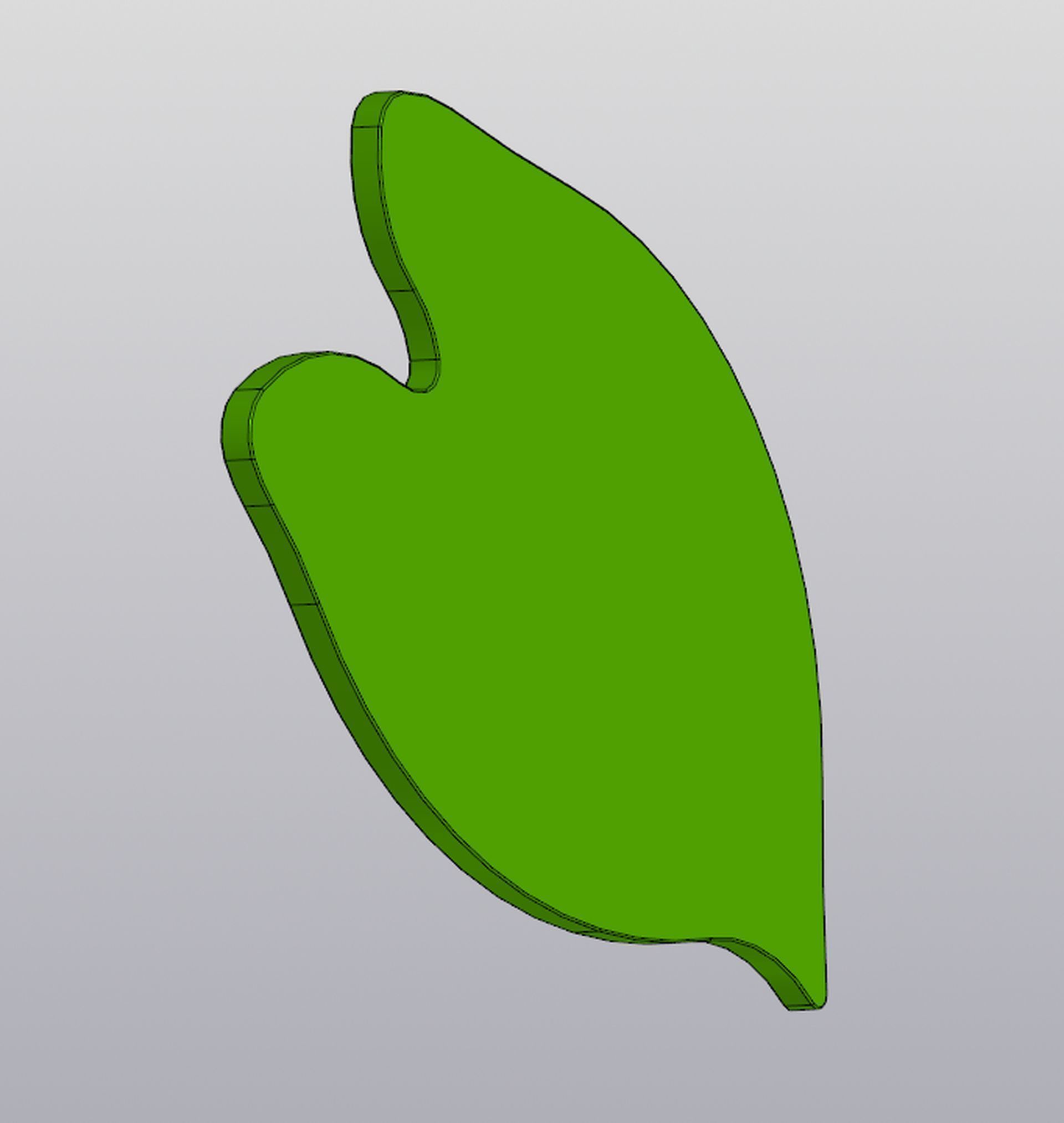 Caladium leaf cup coaster 3D print model_3