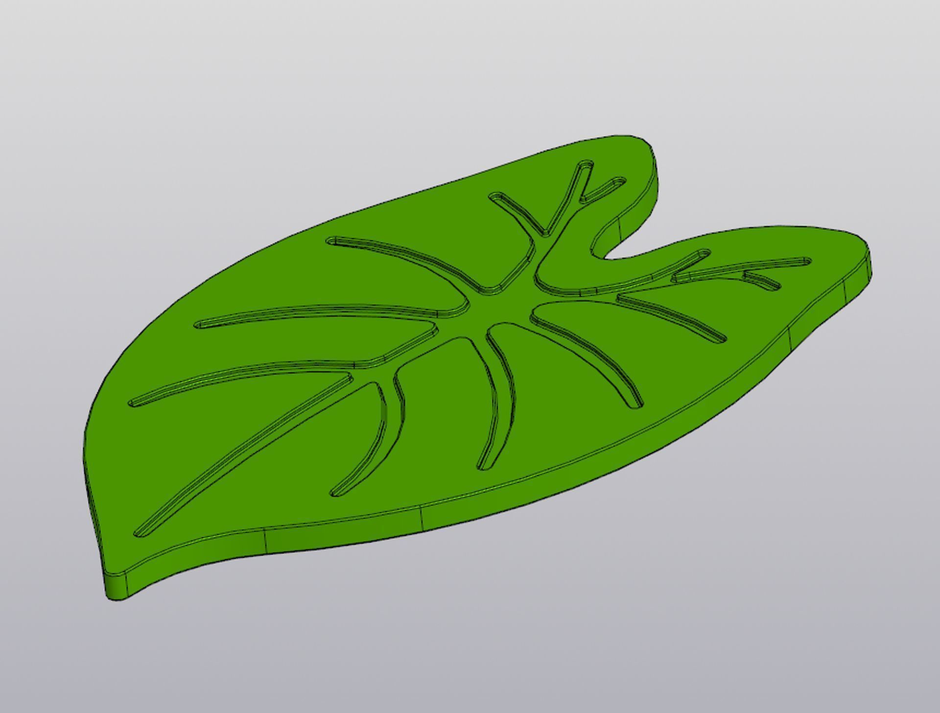 Caladium leaf cup coaster 3D print model_2