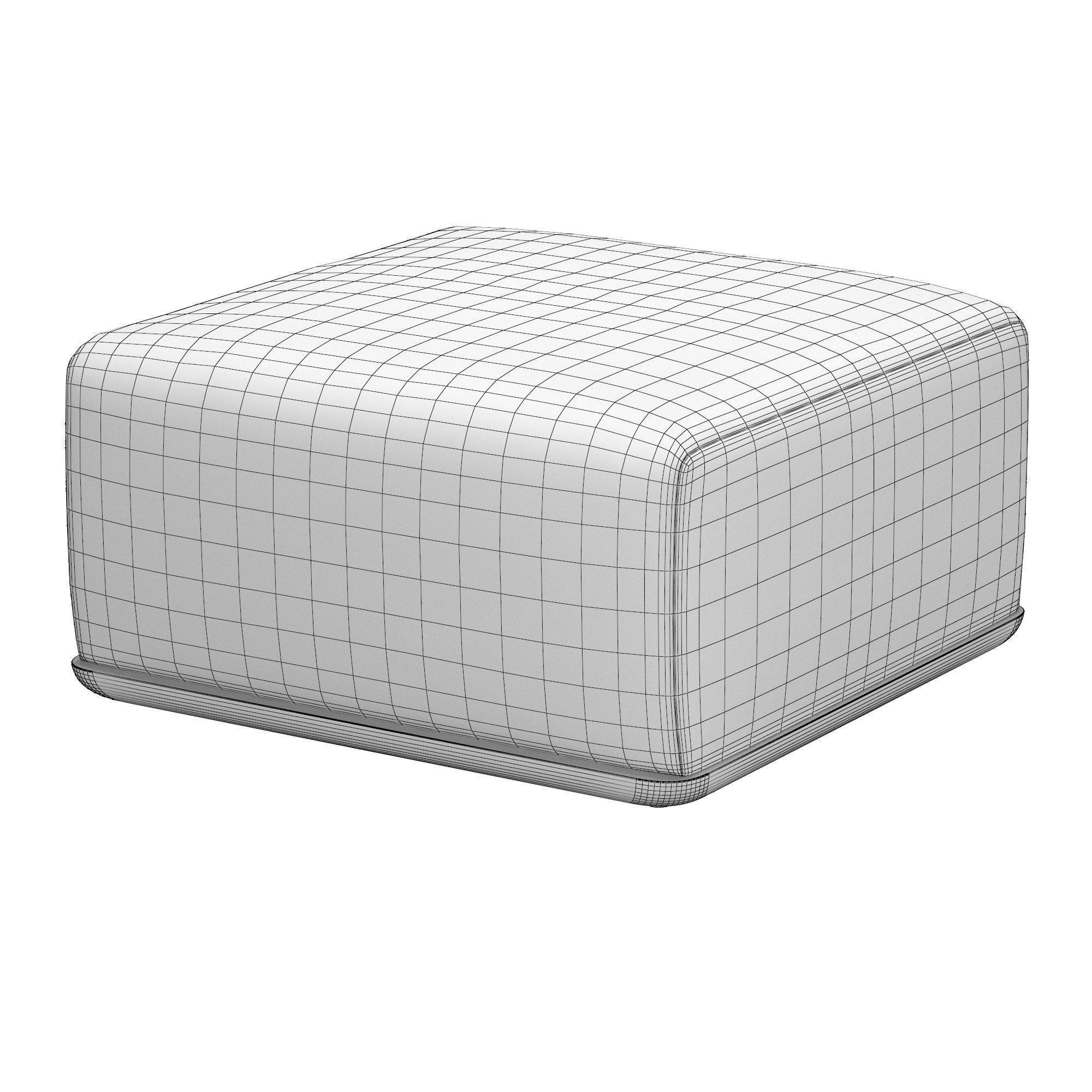 TRELICA TEAK MODULAR OTTOMAN 3D model_4