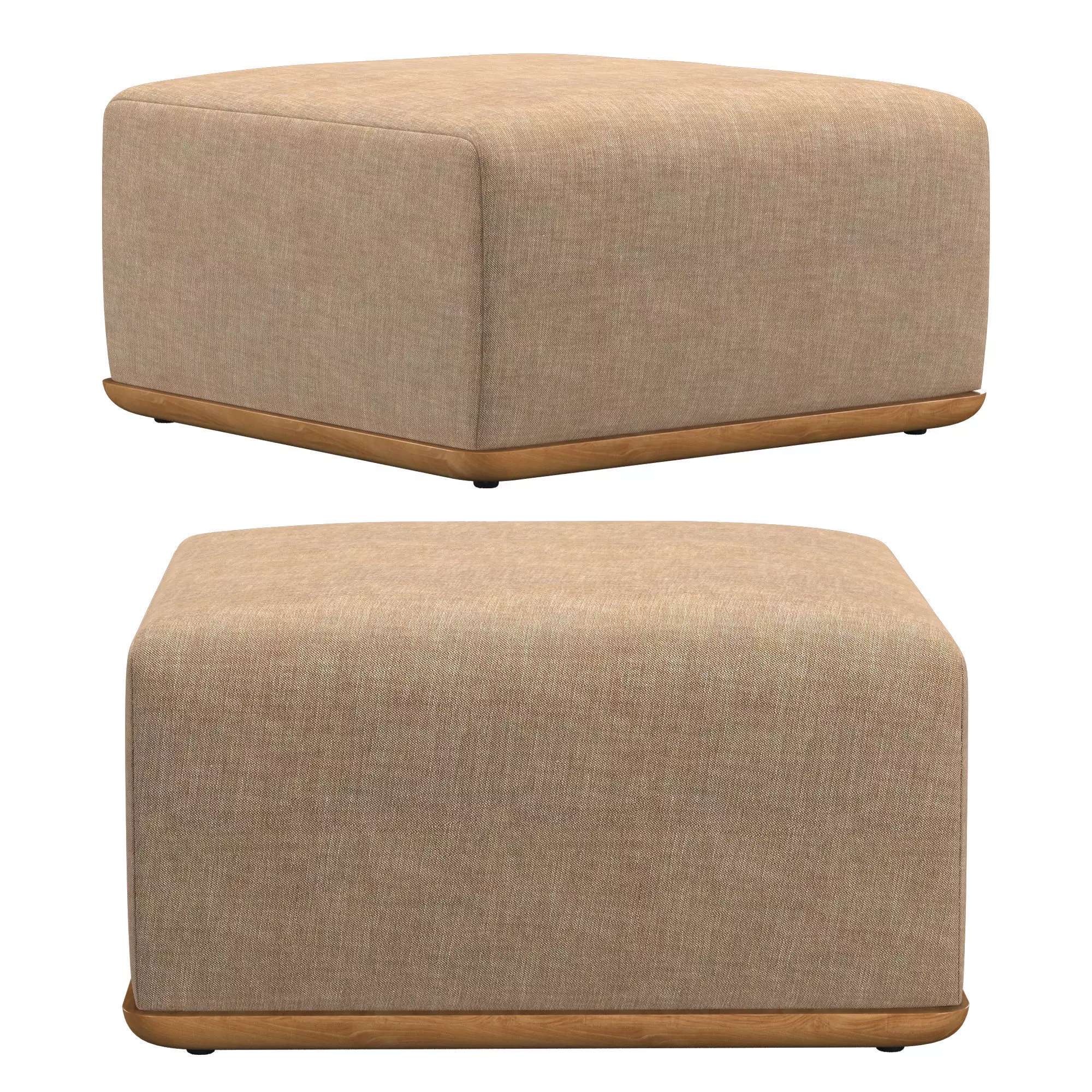 TRELICA TEAK MODULAR OTTOMAN 3D model_0