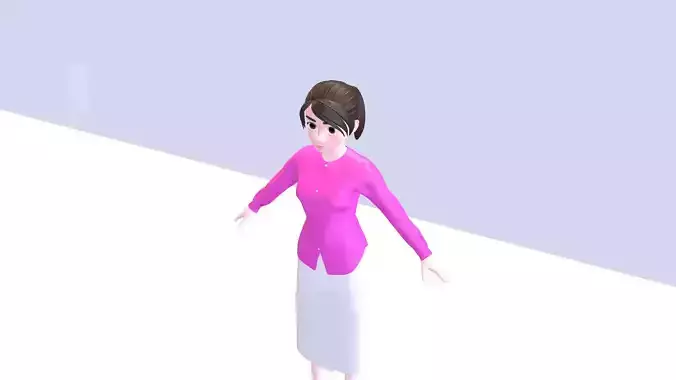 3d women rigged character teacher