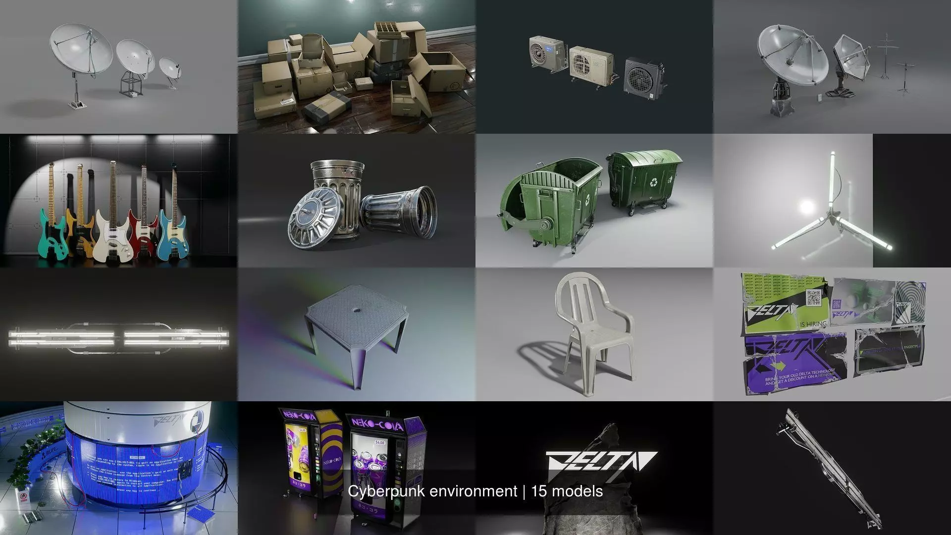 Cyberpunk environment 3D Model Collection_4