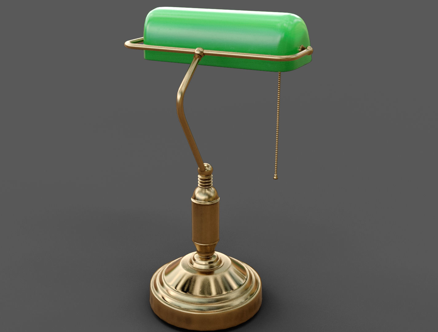 Bankers table Lamp PBR Low-poly 3D model_4