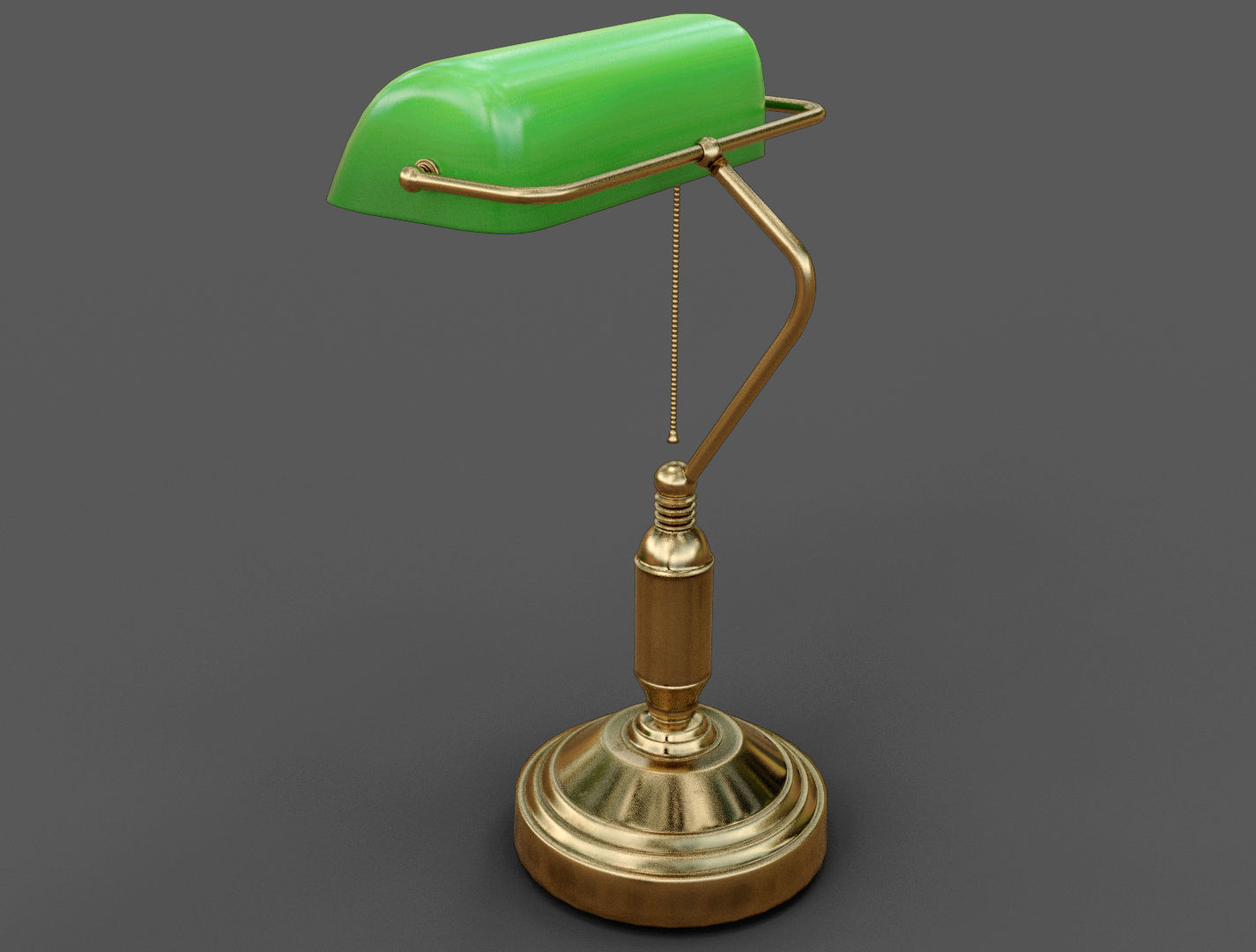 Bankers table Lamp PBR Low-poly 3D model_3
