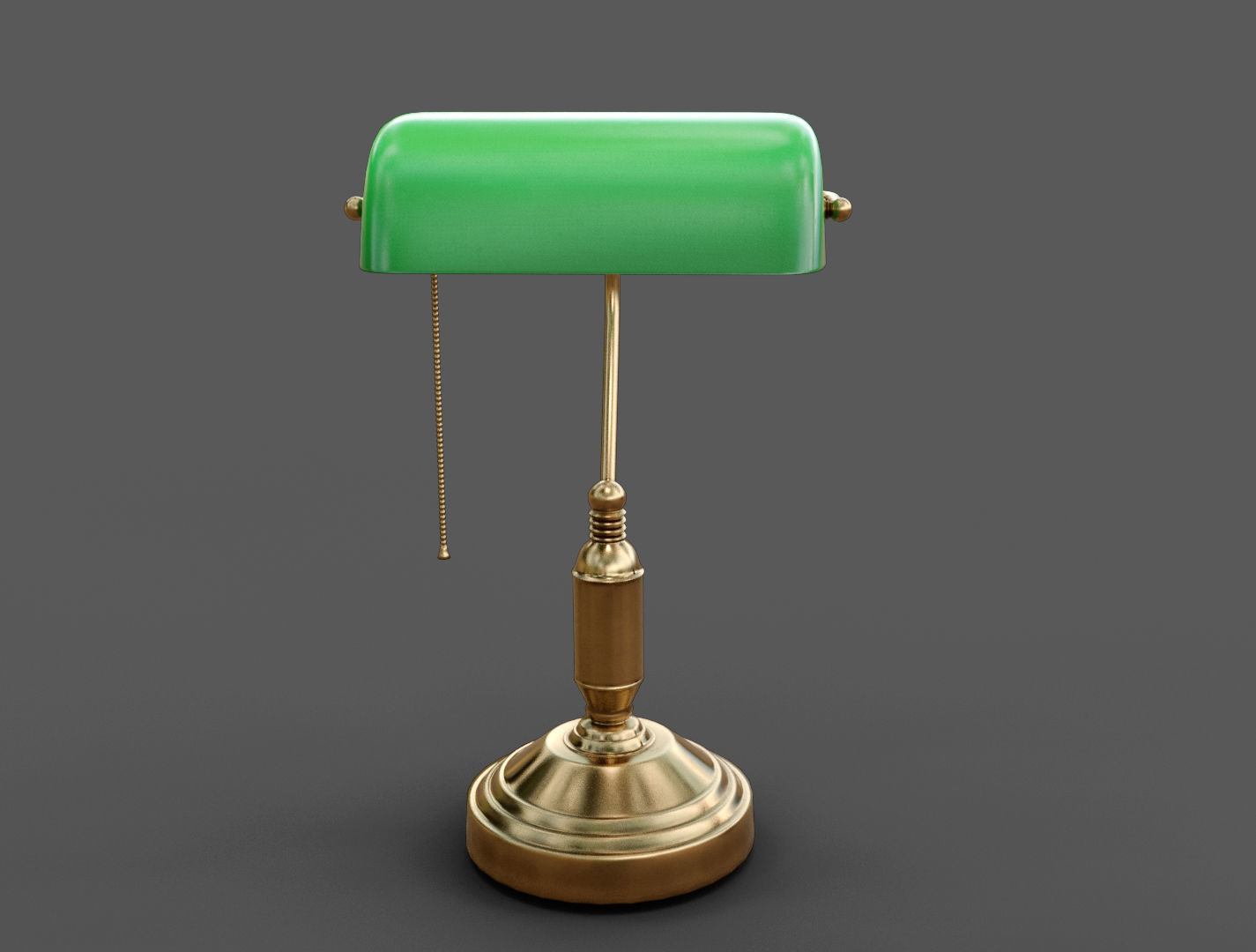 Bankers table Lamp PBR Low-poly 3D model_1