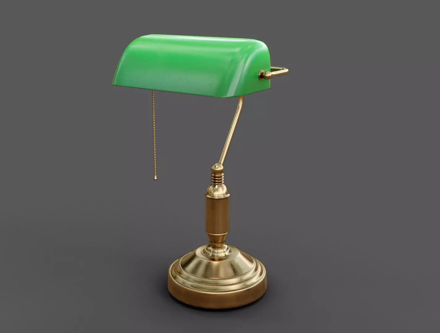 Bankers table Lamp PBR Low-poly 3D model_0