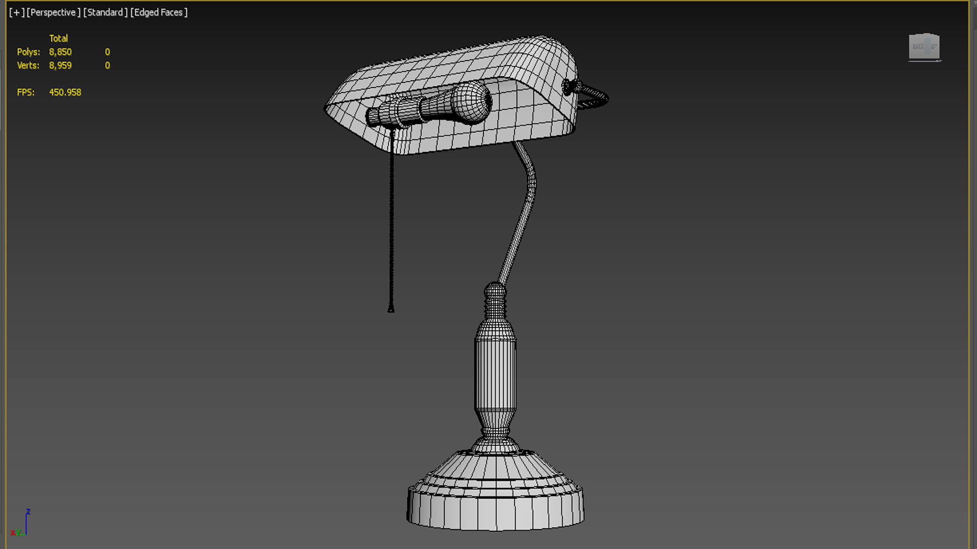 Bankers table Lamp PBR Low-poly 3D model_7