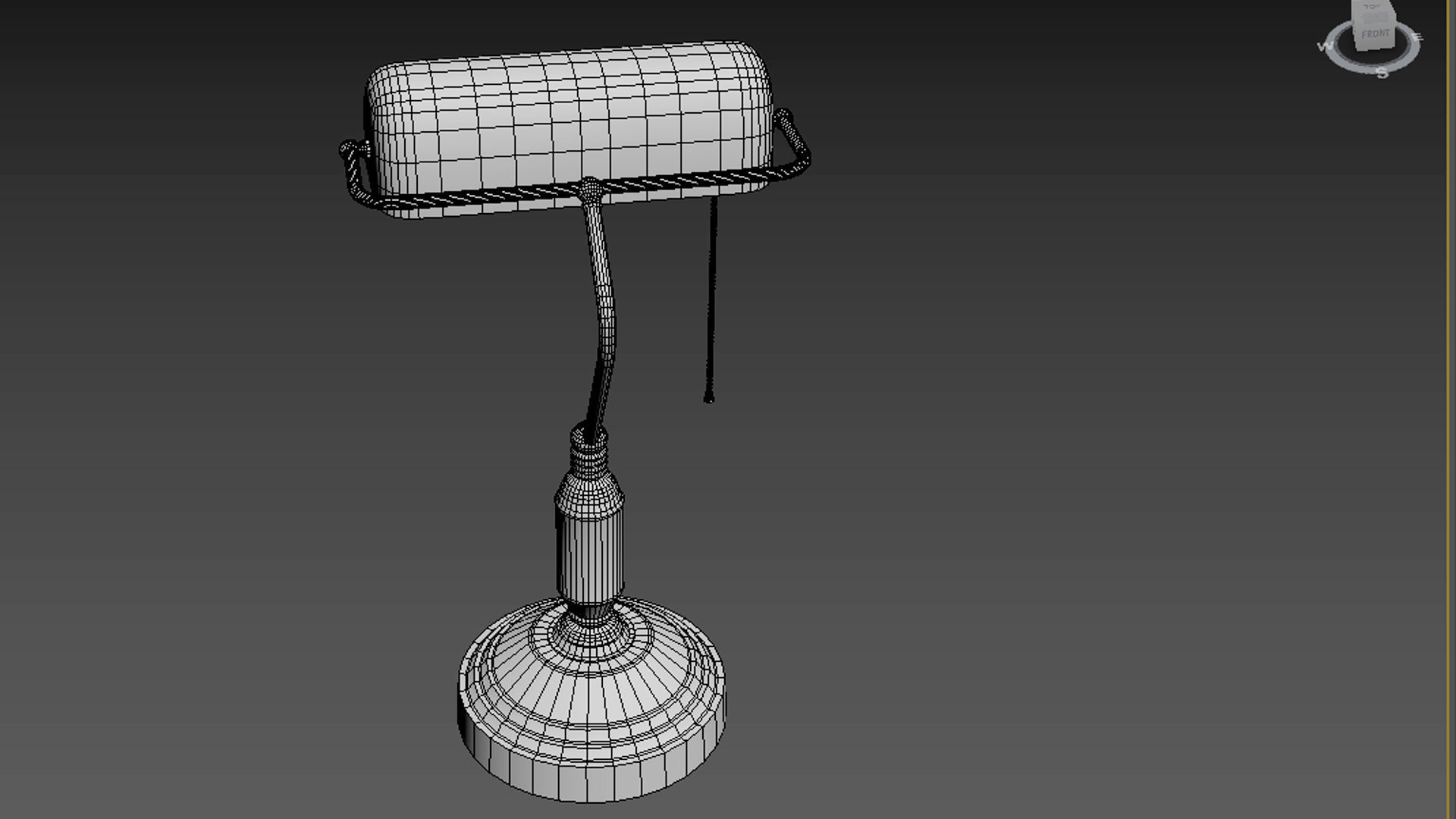 Bankers table Lamp PBR Low-poly 3D model_8