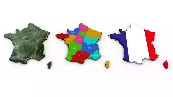 France map pack 3D model